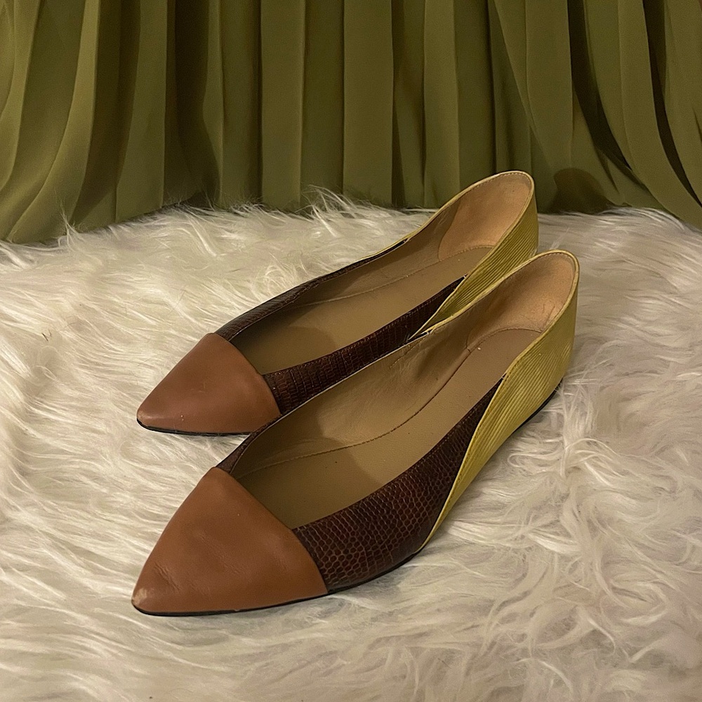 Balenciaga Colorblock Flats | Leather & Corduroy | 37